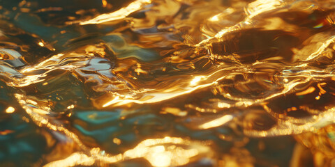 Gold-flecked metal surface with a radiant shine and hints of iridescent colors shimmering through. The rich gold and reflective patterns make it perfect for luxury branding, premium products, or