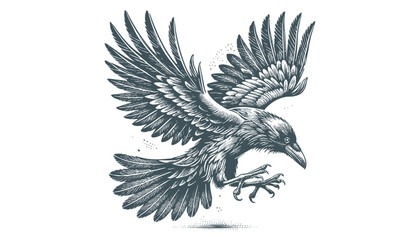 crow vector, raven vector
