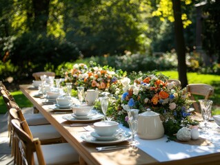 Spring celebration table decor sunny garden event display vibrant environment festive viewpoint floral concept for seo impact