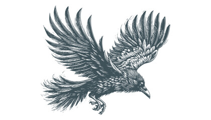 crow vector, raven vector
