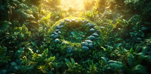 Obraz premium CO2 Emissions and Environmental Impact Represented by a Forest Pond in Photorealistic Style