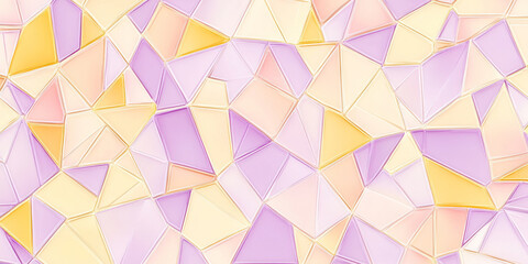 Obraz premium A seamless background of intersecting geometric shapes in peach fuzz, sunshine yellow, and lilac, forming a clean, minimalist abstract pattern.