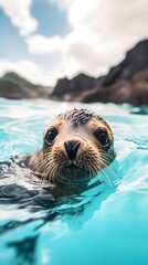 A cute baby sea lion
