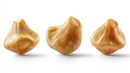 Obraz premium Brown Shelled Nuts Isolated on White Background for Culinary Use