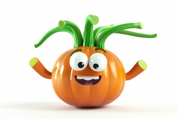 Cheerful cartoon pumpkin with eyes
