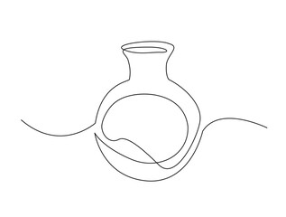Continuous one line drawing of laboratory test tube design. Lab equipment in single line draw illustration. Editable stroke.