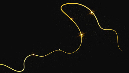 Gold glittering confetti wave and stardust © dniprodd