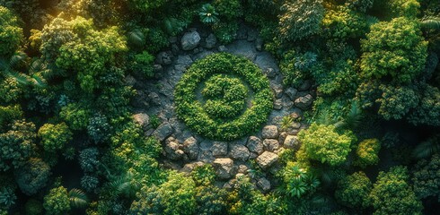 CO2 Emissions Impact Visualized in Forest Pond, Representing Climate Change and Environmental Sustainability