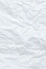 White clean crumpled checkered paper