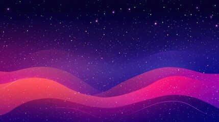 Obraz premium Vibrant Abstract Space Scene with Colorful Wave Patterns and Stars
