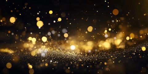 A brilliant gold glitter texture, with radiant, metallic sparkles that shine with a luxurious effect. The opulent design is perfect for high-end event invitations, exclusive brand packaging, or