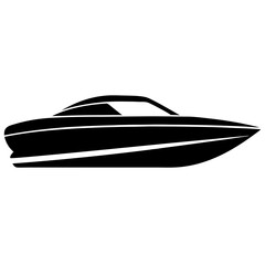 black and white motor boat
