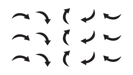 set of black curve arrows