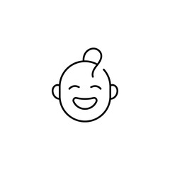 Baby is happy linear icon. Thin line customizable illustration. Contour symbol. Vector isolated outline drawing. Editable stroke