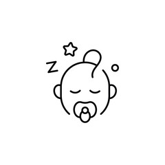 Baby is sleeping linear icon. Thin line customizable illustration. Contour symbol. Vector isolated outline drawing. Editable stroke