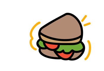 Sandwich cartoon fast food 