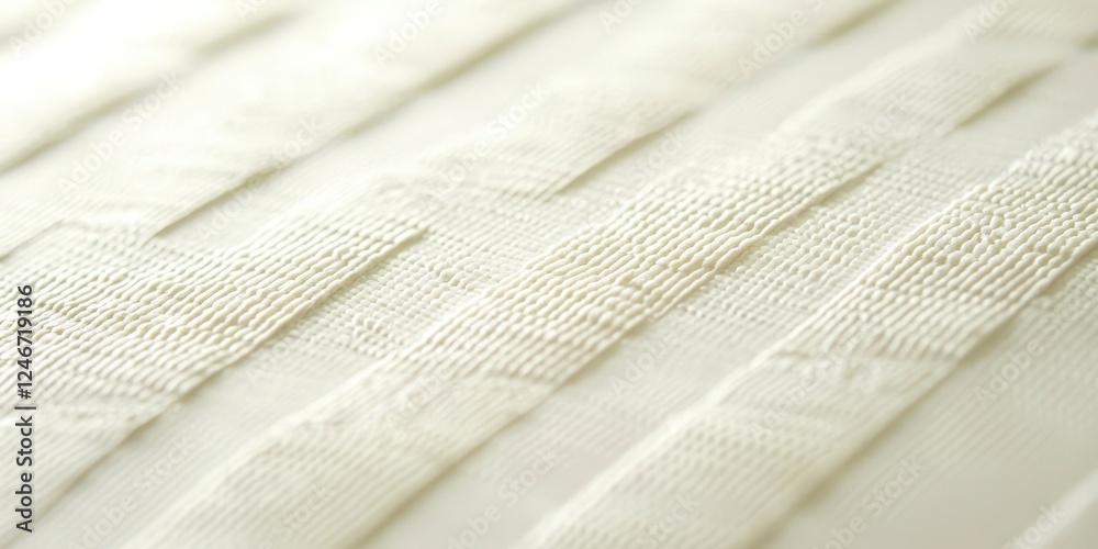 Poster White fabric with a pattern of squares and stripes