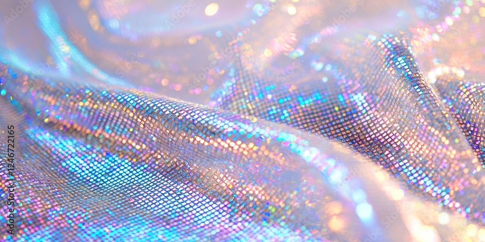 Poster piece of fabric with a lot of sparkles on it