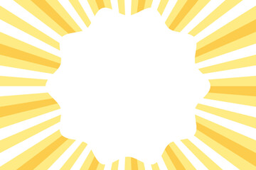 黄色のサンバーストの横長フレーム素材