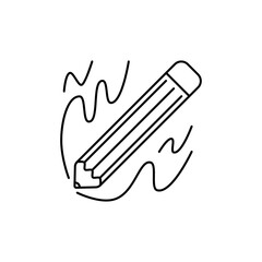 A pencil outline icon used for sketching with sketch lines around it.