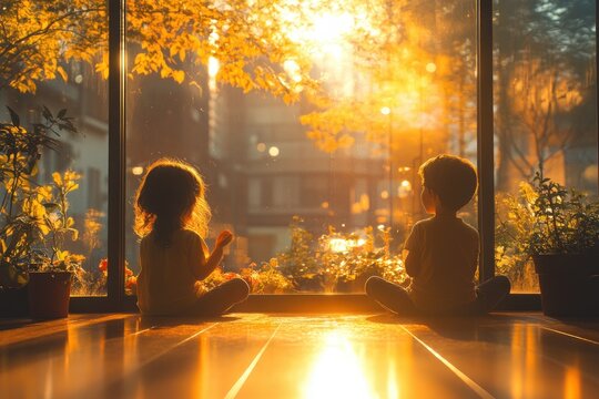 Teacher Comforting Sad Student in School Corridor