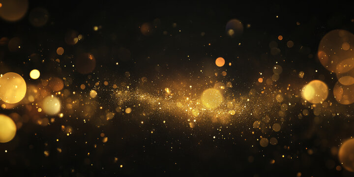 A luxurious golden glitter backdrop, with deep metallic sparkles that catch the light in a dazzling display. The opulent effect makes it ideal for upscale event invitations, high-end branding, or