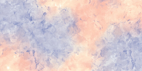 Obraz premium A seamless abstract background with soft peach fuzz, lilac, and chambray blue blending together in a gentle, dreamlike gradient, creating a smooth, ethereal effect.