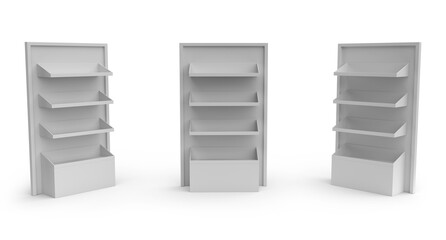 Supermarket Promotional Display Rack, Empty Product Display, PDQ Display Box With Three Different...