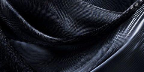 Fototapeta premium Sci-fi carbon fiber background with black metallic weave patterns, modern and sleek.