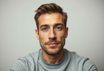 Obraz premium Photorealistic portrait of a male with a large nose