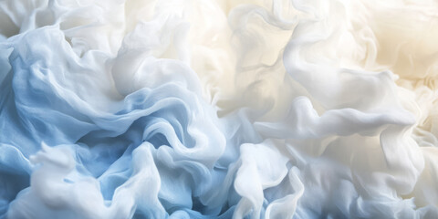 Obraz premium A cloudy chambray blue abstract background with soft, cotton-like formations, creating a peaceful and airy sky-inspired aesthetic.