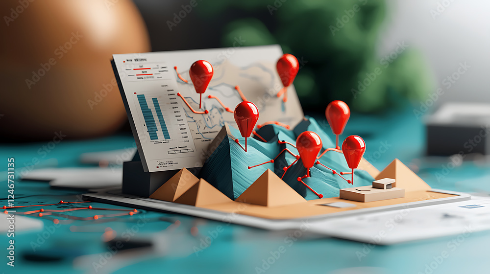 Poster data visualization analysis geographical mapping infographic presentation business environment aeria
