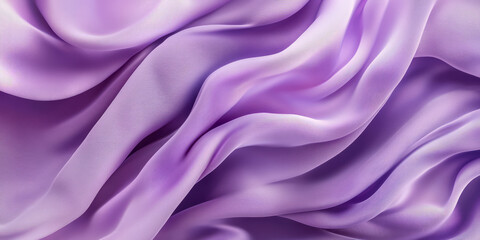 Obraz premium A wavy lilac abstract background with smooth, flowing ribbons of soft violet and lavender tones, resembling the gentle movement of silk fabric in the breeze.