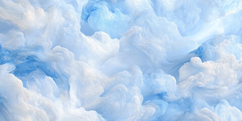 Obraz premium A sky blue abstract background with a soft, swirling pattern that mimics the appearance of clouds. The airy, light design works beautifully for dreamy digital experiences or serene website backgrounds