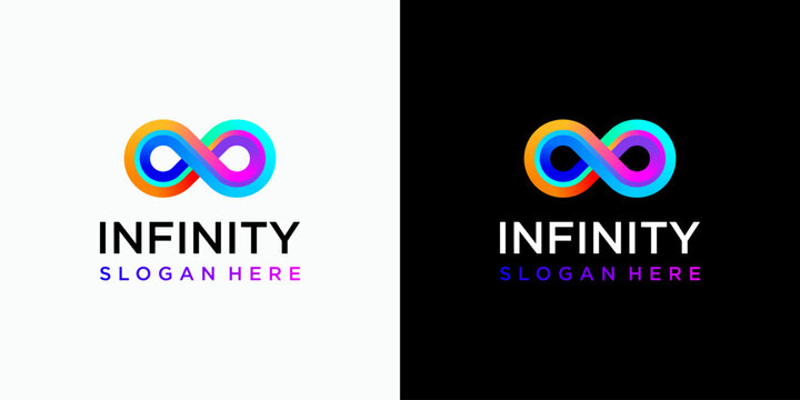Colorful infinity vector logo design with modern, simple, clean and abstract style.