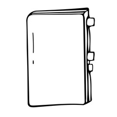 Contour drawing of a book with bookmarks. Simple and stylish, suitable for any topic related to reading and education