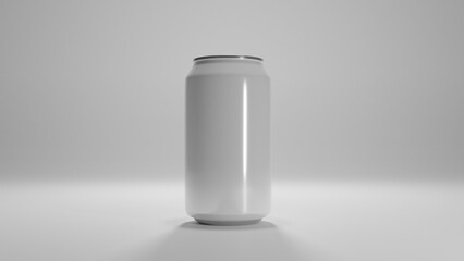 aluminum beverage can mockup on neutral background