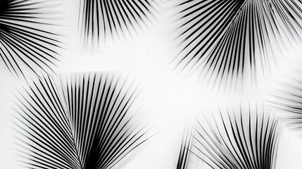 Black and White Palm Leaf Pattern Background for Elegant Design