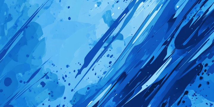 A deep blue abstract background with contrasting bright blue splashes and streaks that create a dramatic, bold effect. Ideal for edgy designs, creative product packaging, or digital artwork.