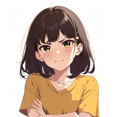 アニメ調の美少女の切り抜き用素材