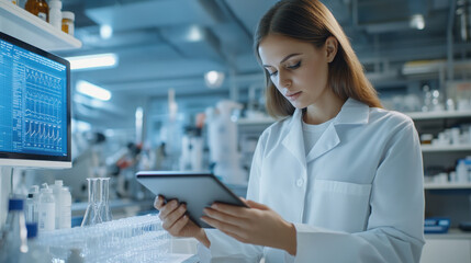 Scientist exploring bacteriophages in laboratory for scientific research and analysis