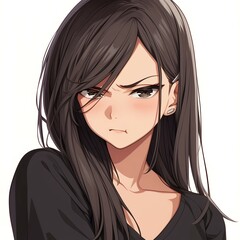 アニメ調の美少女の切り抜き用素材