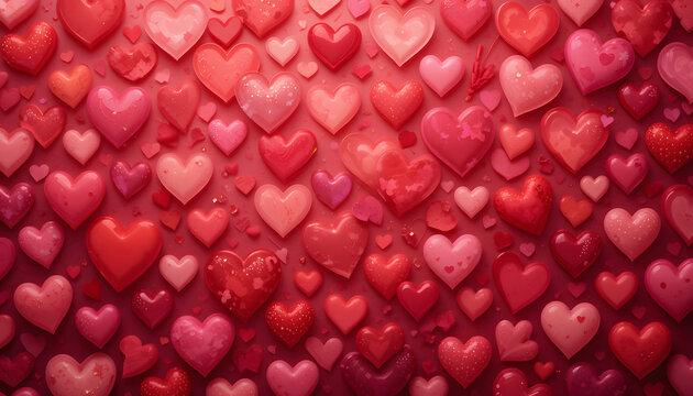 Red heart pattern
