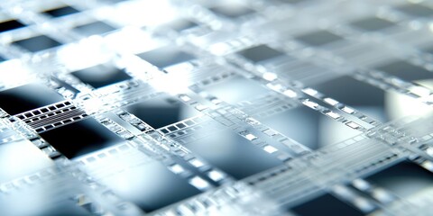 Obraz premium Computer screen with a grid of squares