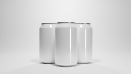 aluminum beverage can mockup on neutral background