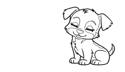 Fototapeta premium Adorable Dog Coloring Page