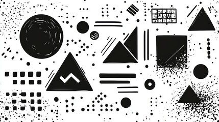 Obraz premium Abstract Geometric Black and White Pattern Background