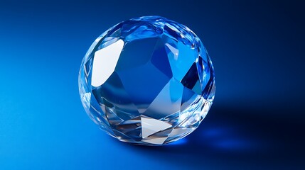 Fototapeta premium Crystal orb on neon sapphire blue