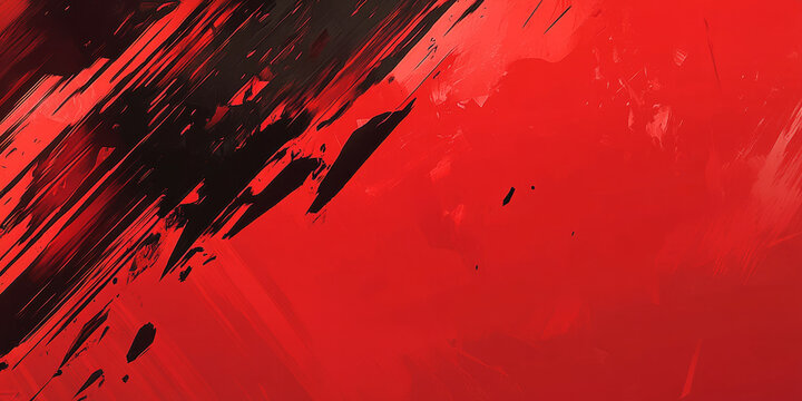 A bold red background with angular, broken lines creating a fragmented effect. The sharp, jagged edges add an intense, modern touch to the design, ideal for gaming visuals, graphic design, or edgy