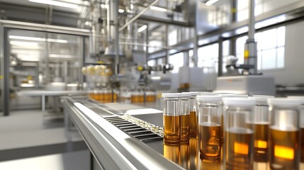 Digitally generated view of inspection laboratory in medicine production factory